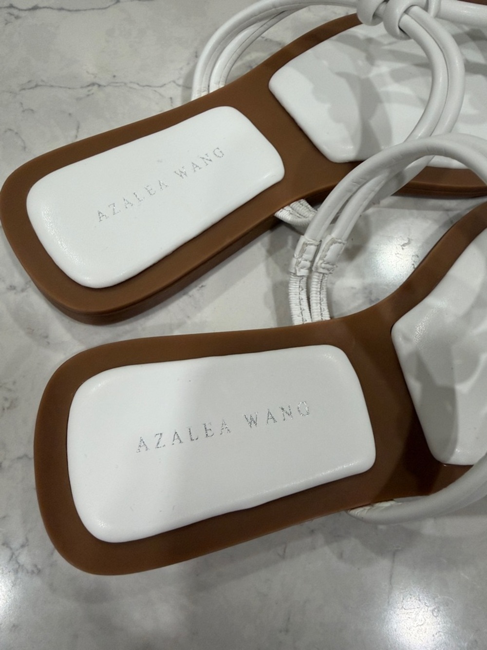 Azalea Wang White Knot Strap Sandals for Women - Picture 3 of 4